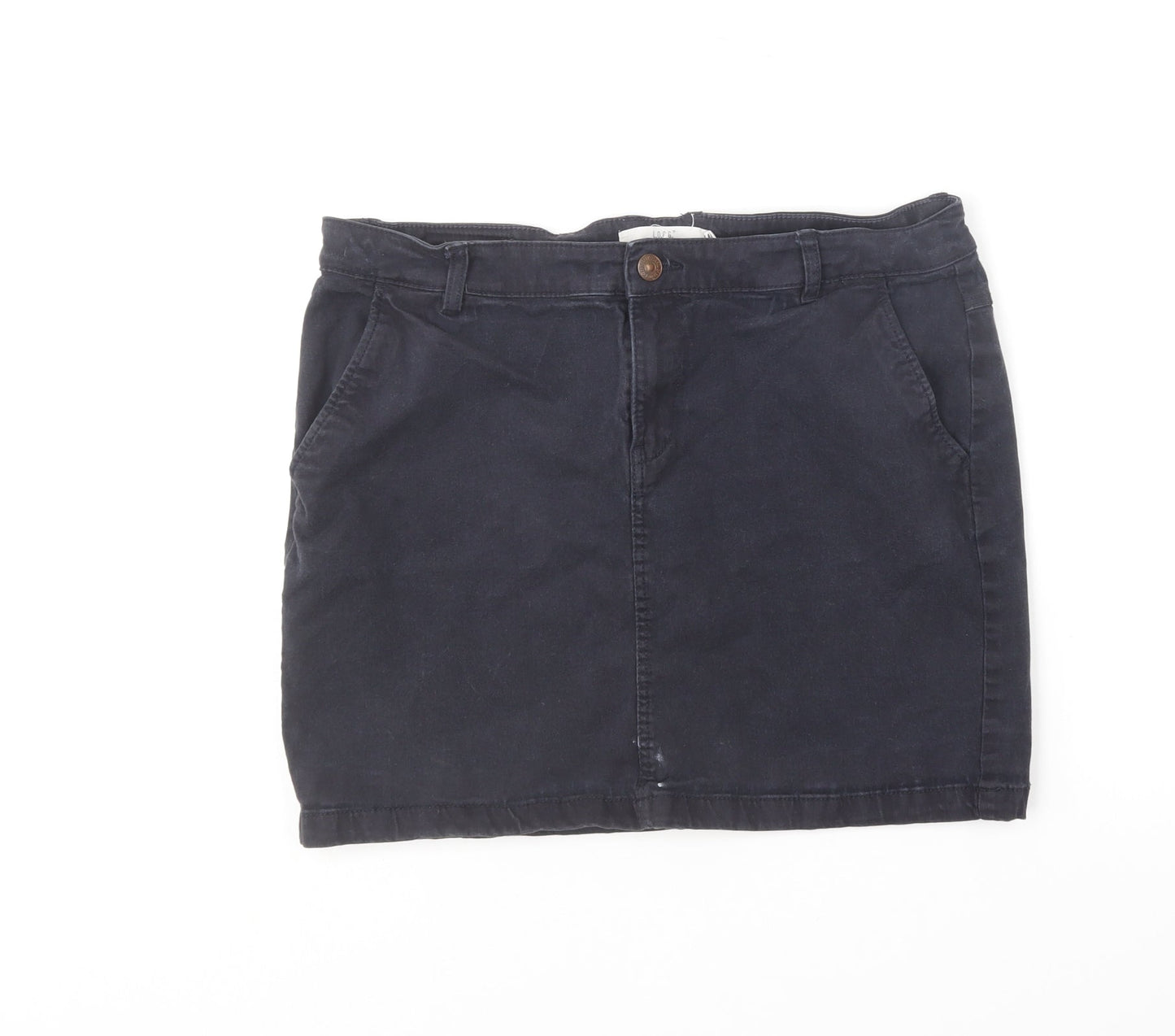 H&M Womens Blue Cotton Mini Skirt Size 12