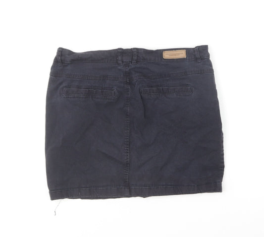 H&M Womens Blue Cotton Mini Skirt Size 12