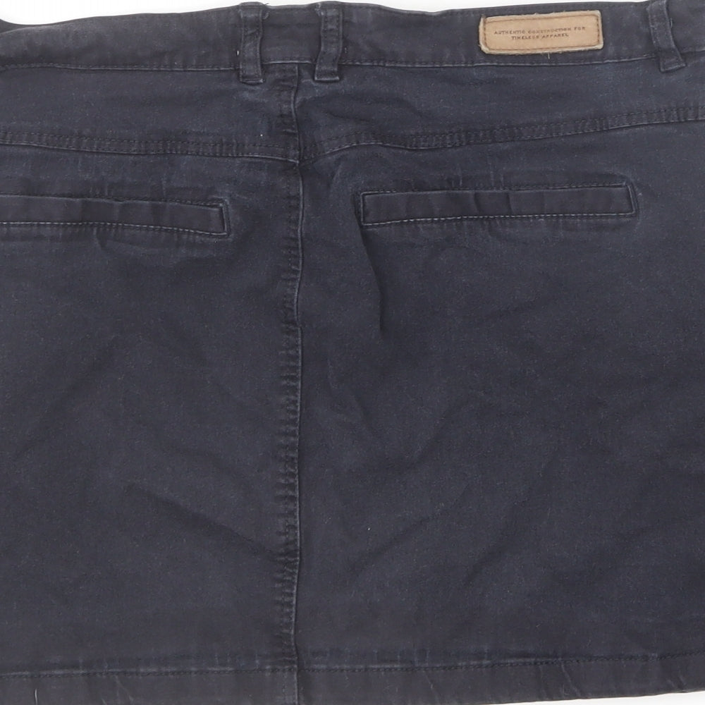 H&M Womens Blue Cotton Mini Skirt Size 12