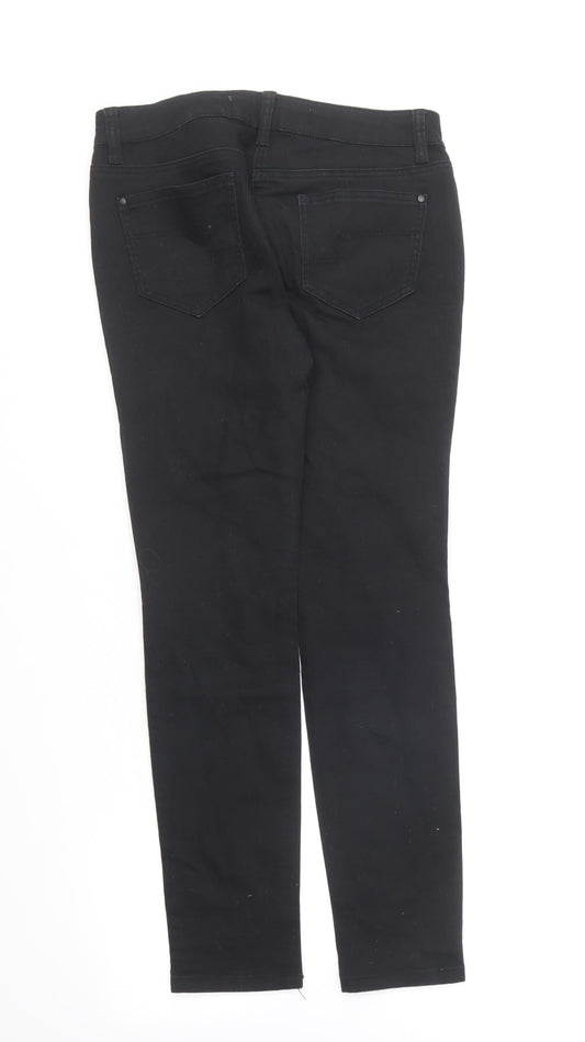 NEXT Womens Black Cotton Skinny Jeans Size 10 L28 in Regular