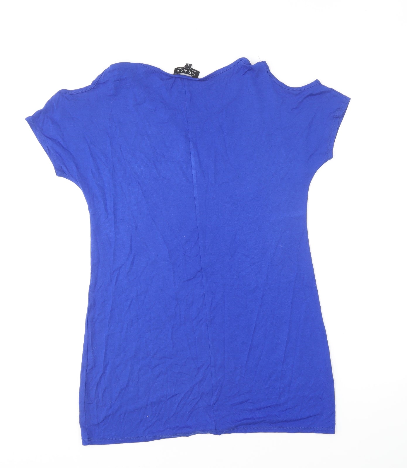 Womens UK Size 8 Grace Blue Basic T-Shirt