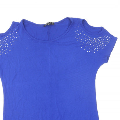 Womens UK Size 8 Grace Blue Basic T-Shirt