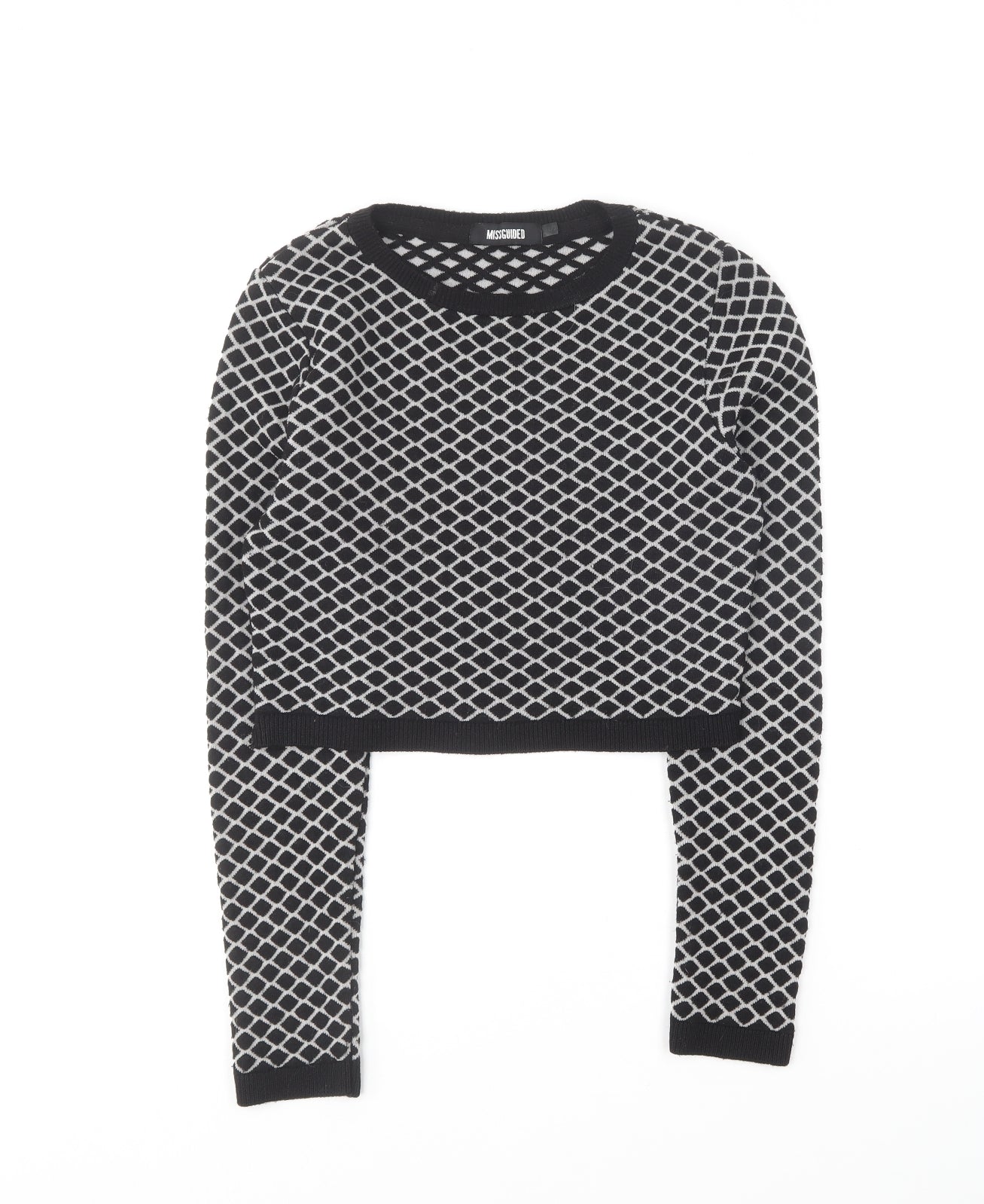 Womens UK Size S Missguided Black Pullover Jumper