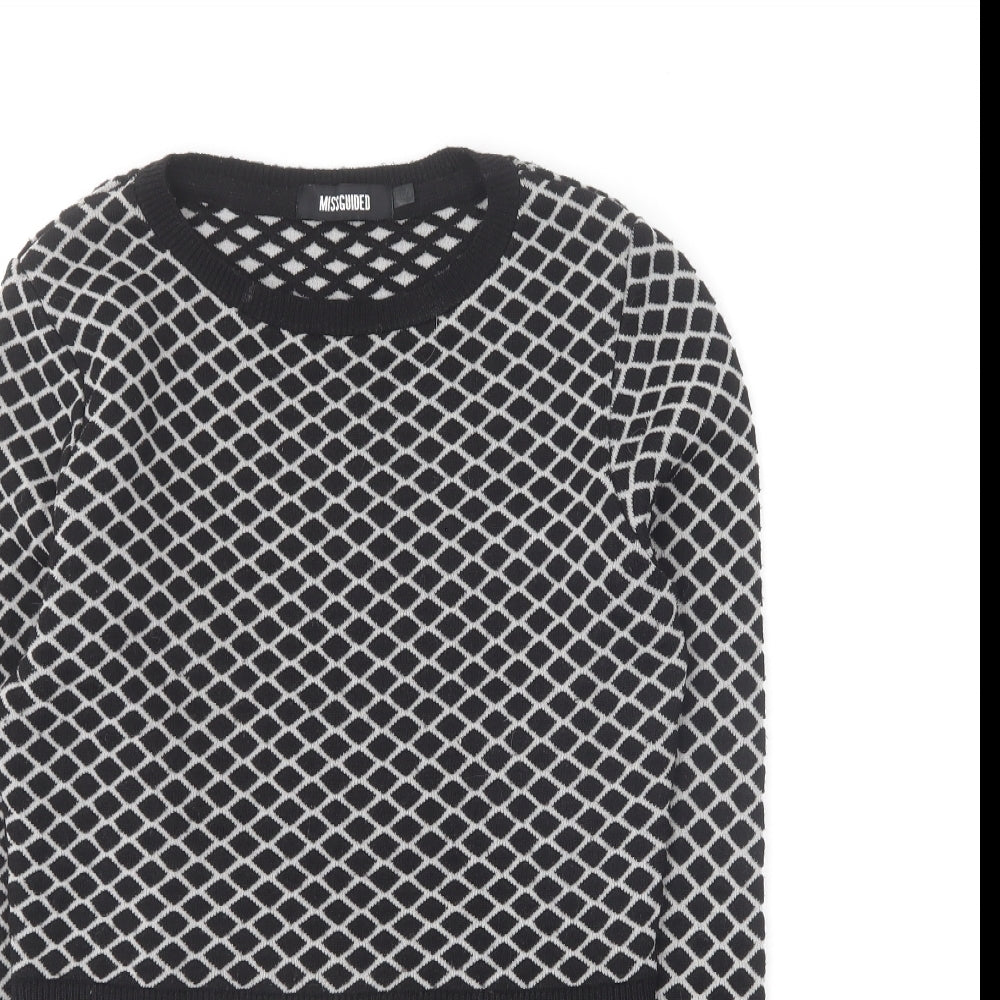 Womens UK Size S Missguided Black Pullover Jumper