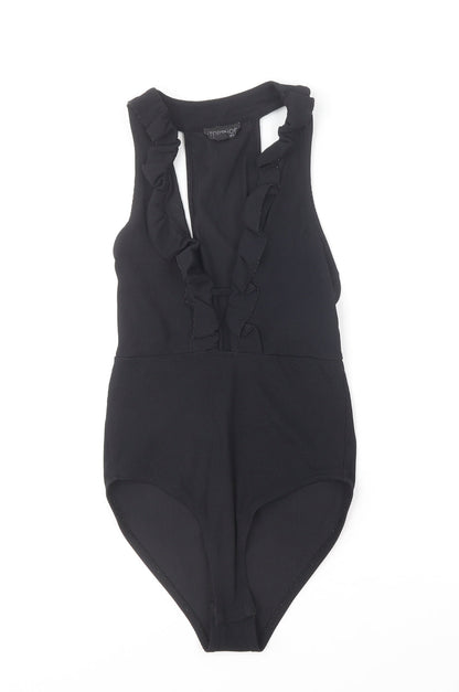 Topshop Womens Black Polyamide Bodysuit One-Piece Size 6