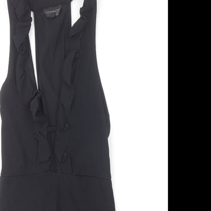 Topshop Womens Black Polyamide Bodysuit One-Piece Size 6