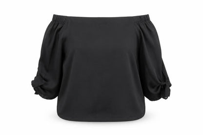 Womens UK Size 10 New Look Black Basic Blouse