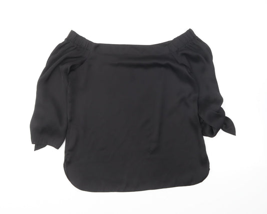 Womens UK Size 10 New Look Black Basic Blouse