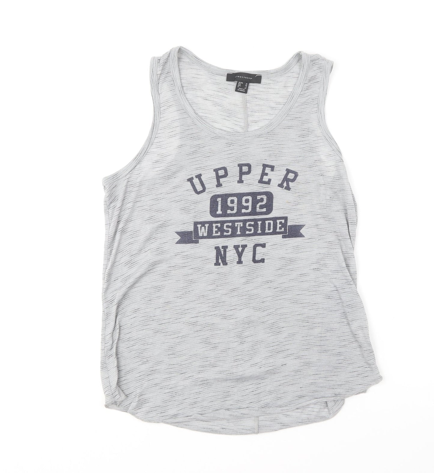 Primark Womens Grey Polyester Basic Tank Size 10 Round Neck - Westside NYC