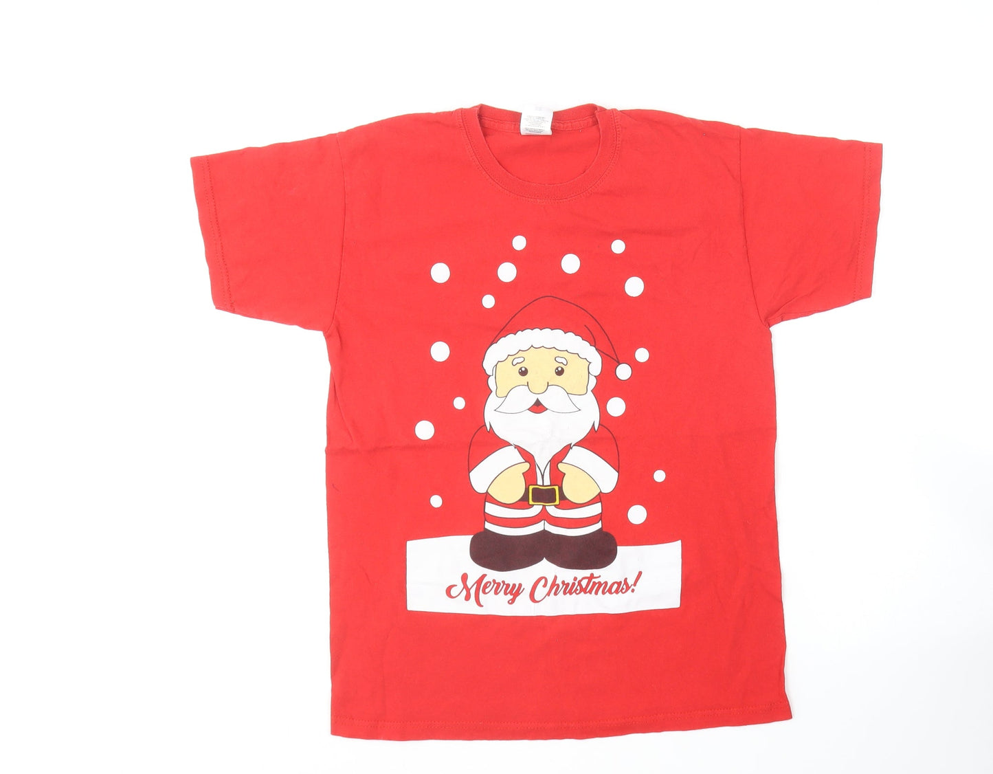 Womens UK Size S Fruit of the Loom Red Basic T-Shirt