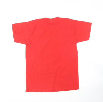 Womens UK Size S Fruit of the Loom Red Basic T-Shirt