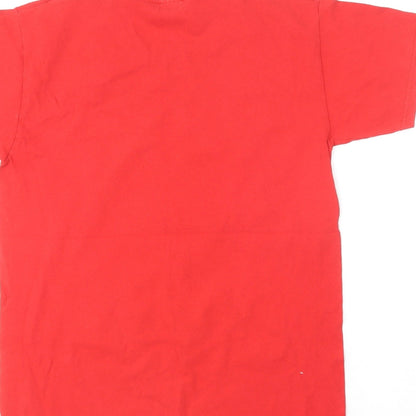 Womens UK Size S Fruit of the Loom Red Basic T-Shirt