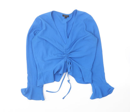 Womens UK Size 6 Topshop Blue Basic Blouse