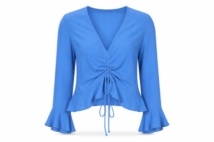 Womens UK Size 6 Topshop Blue Basic Blouse