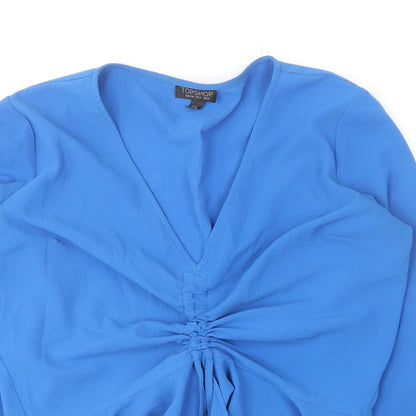 Womens UK Size 6 Topshop Blue Basic Blouse