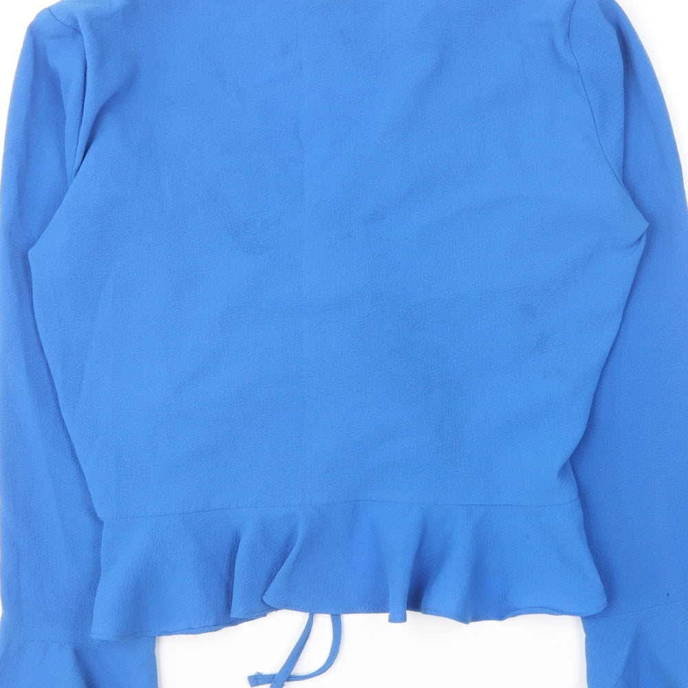 Womens UK Size 6 Topshop Blue Basic Blouse