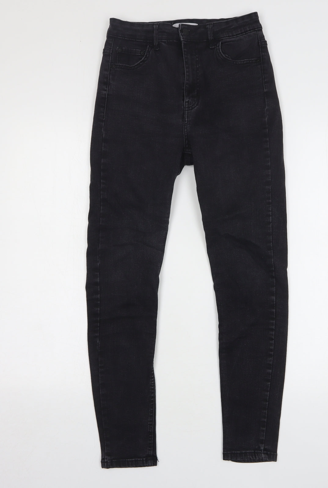Bershka Womens Black Cotton Skinny Jeans Size 10 L26 in Regular
