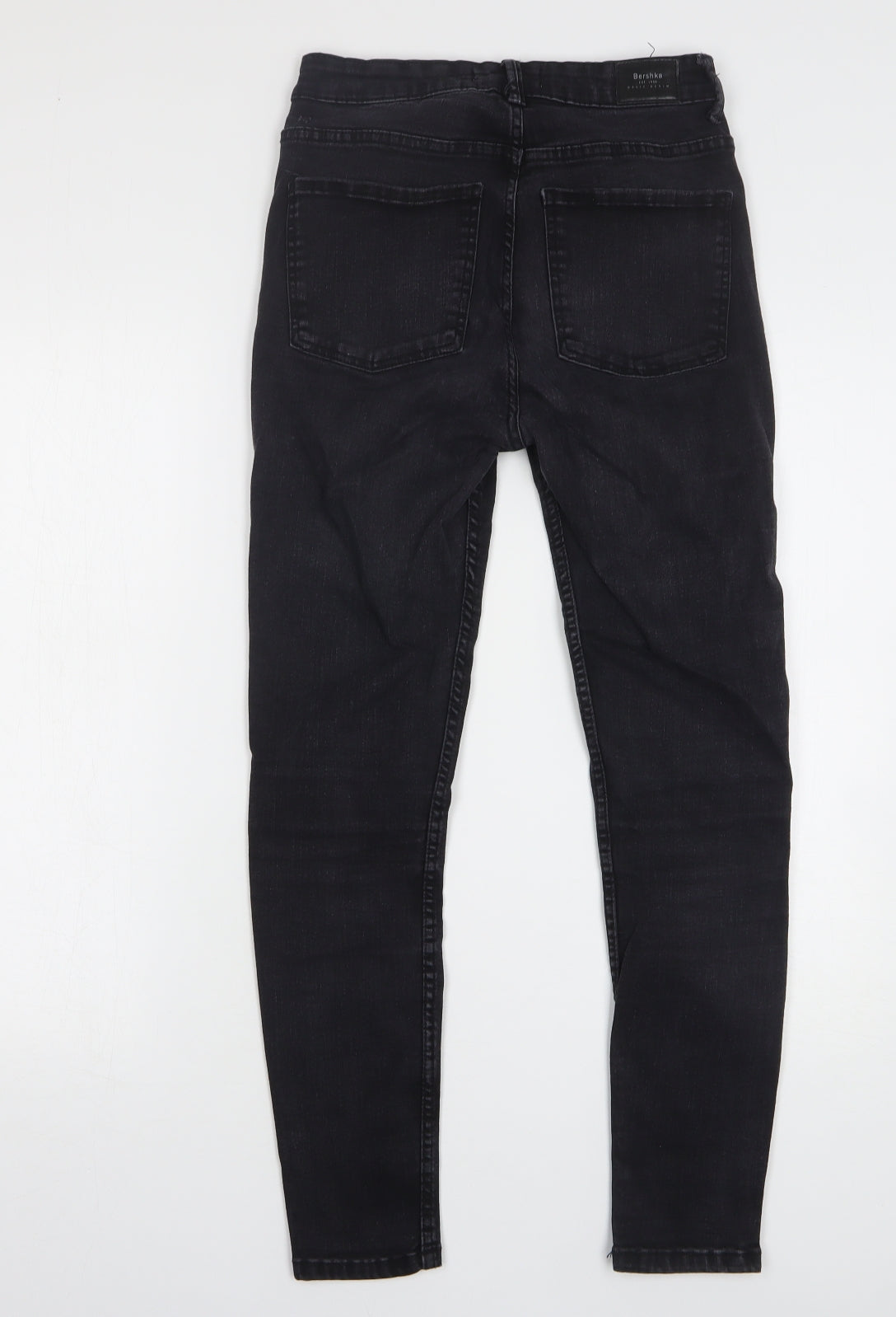 Bershka Womens Black Cotton Skinny Jeans Size 10 L26 in Regular
