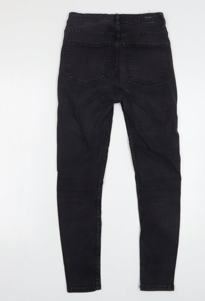 Bershka Womens Black Cotton Skinny Jeans Size 10 L26 in Regular
