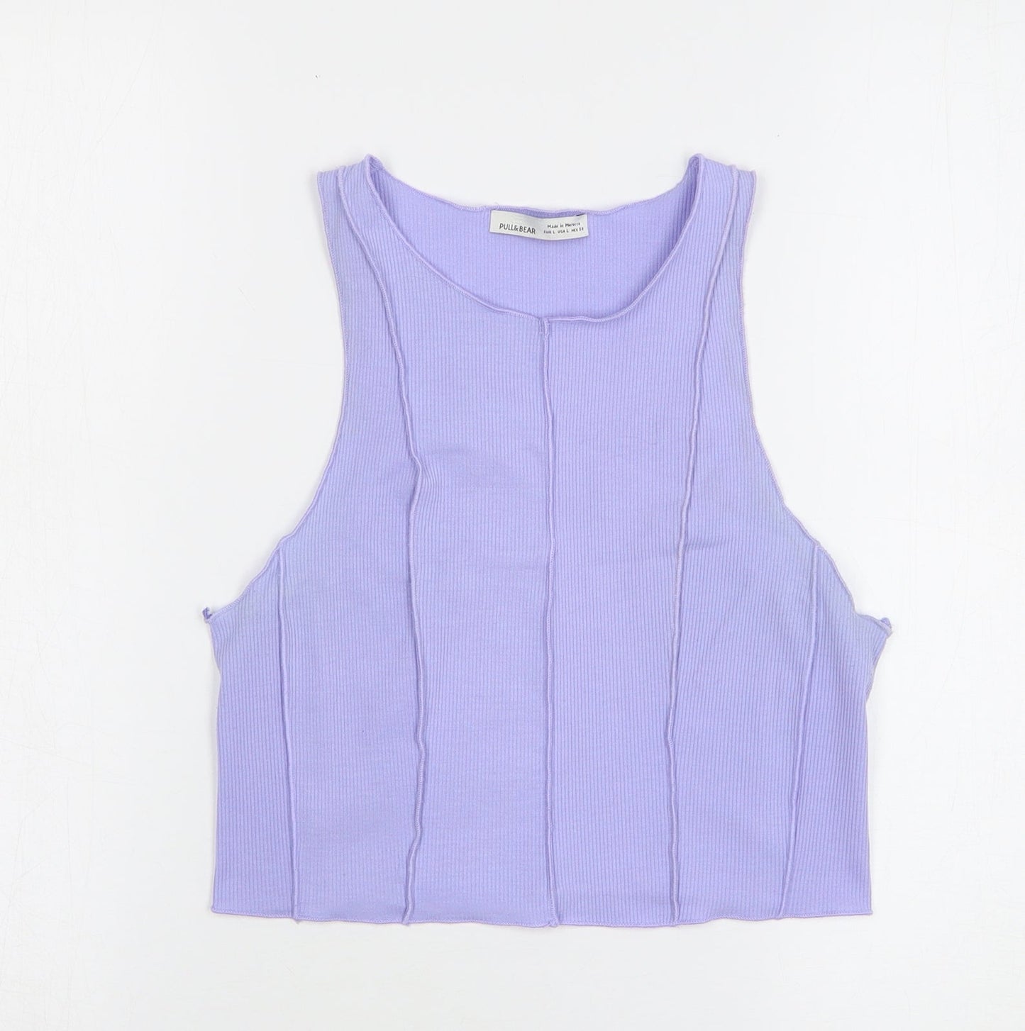 Womens UK Size L Pull&Bear Purple Cropped Tank