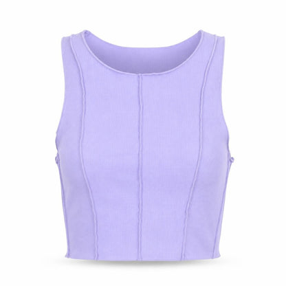 Womens UK Size L Pull&Bear Purple Cropped Tank
