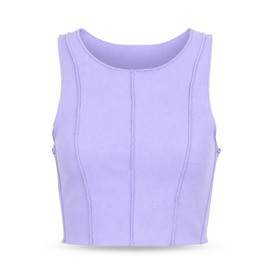 Womens UK Size L Pull&Bear Purple Cropped Tank