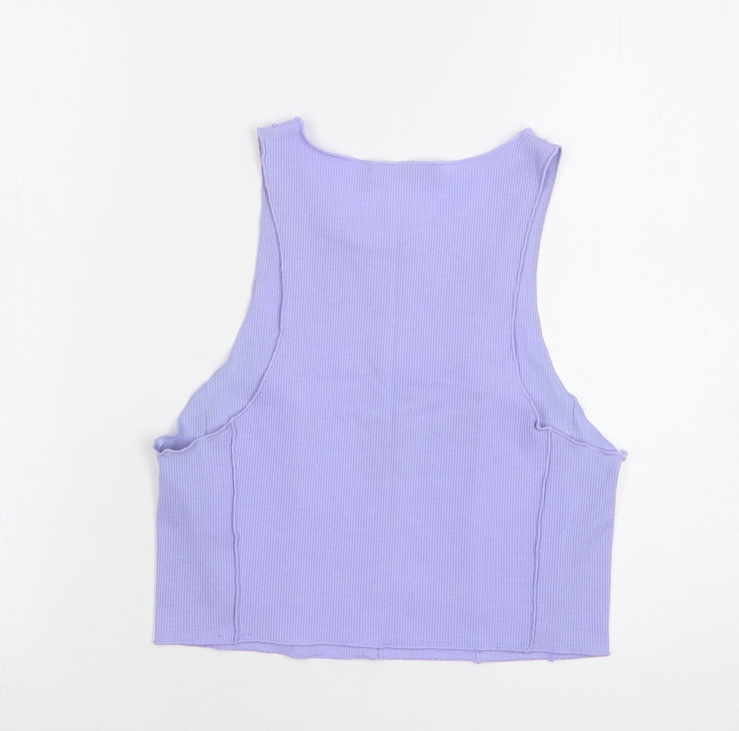 Womens UK Size L Pull&Bear Purple Cropped Tank