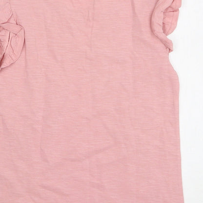 TU Girls Pink Cotton Basic T-Shirt Size 9 Years Round Neck
