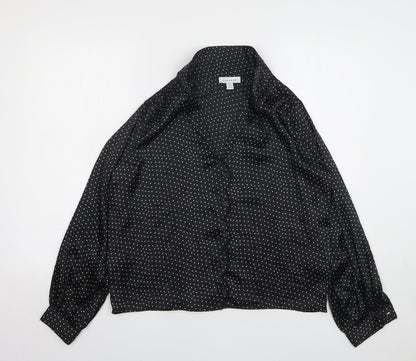 Womens UK Size 6 Topshop Black Basic Button-Up
