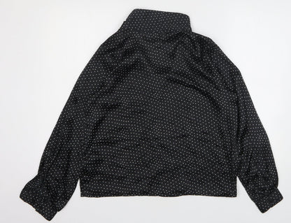 Womens UK Size 6 Topshop Black Basic Button-Up