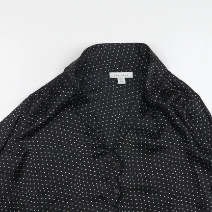 Womens UK Size 6 Topshop Black Basic Button-Up