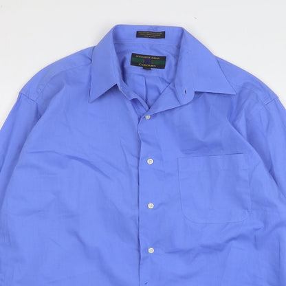 Alexander Julian Mens Blue Cotton Button-Up Size 14 Collared
