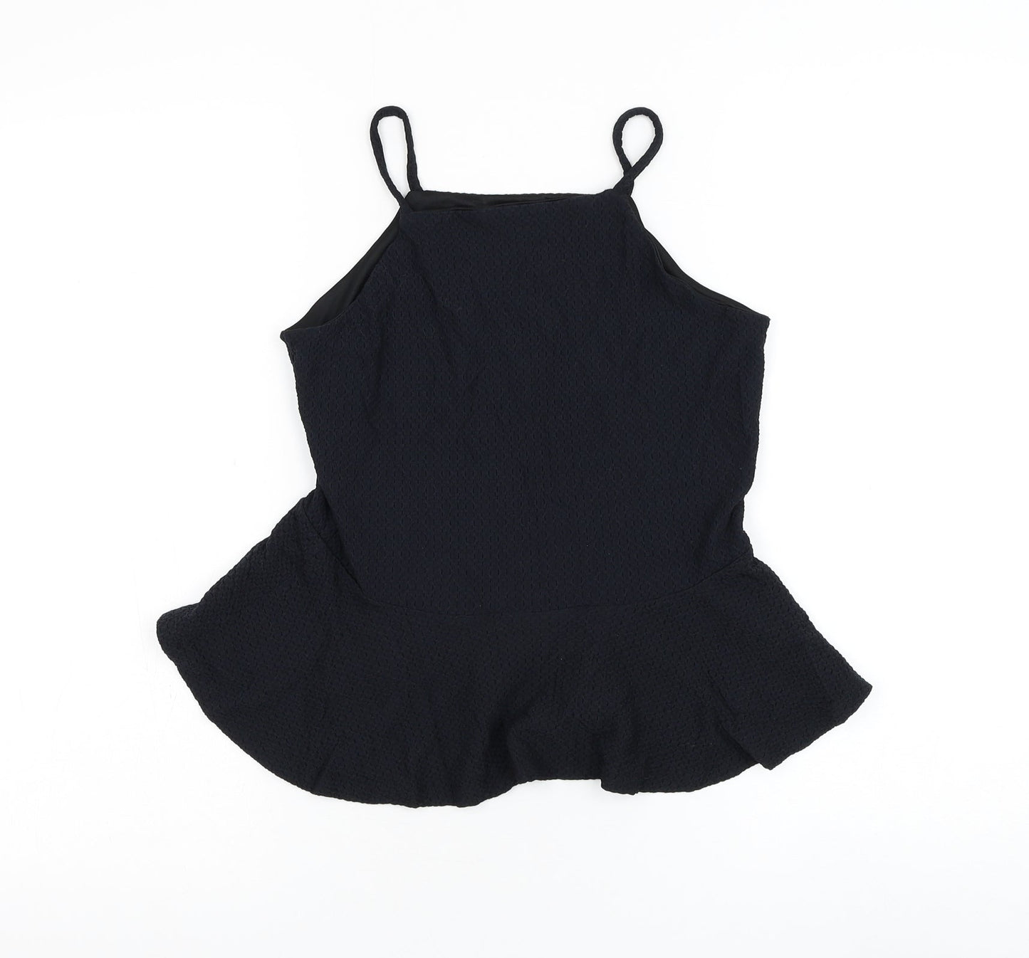 Womens UK Size 10 Topshop Black Basic Tank