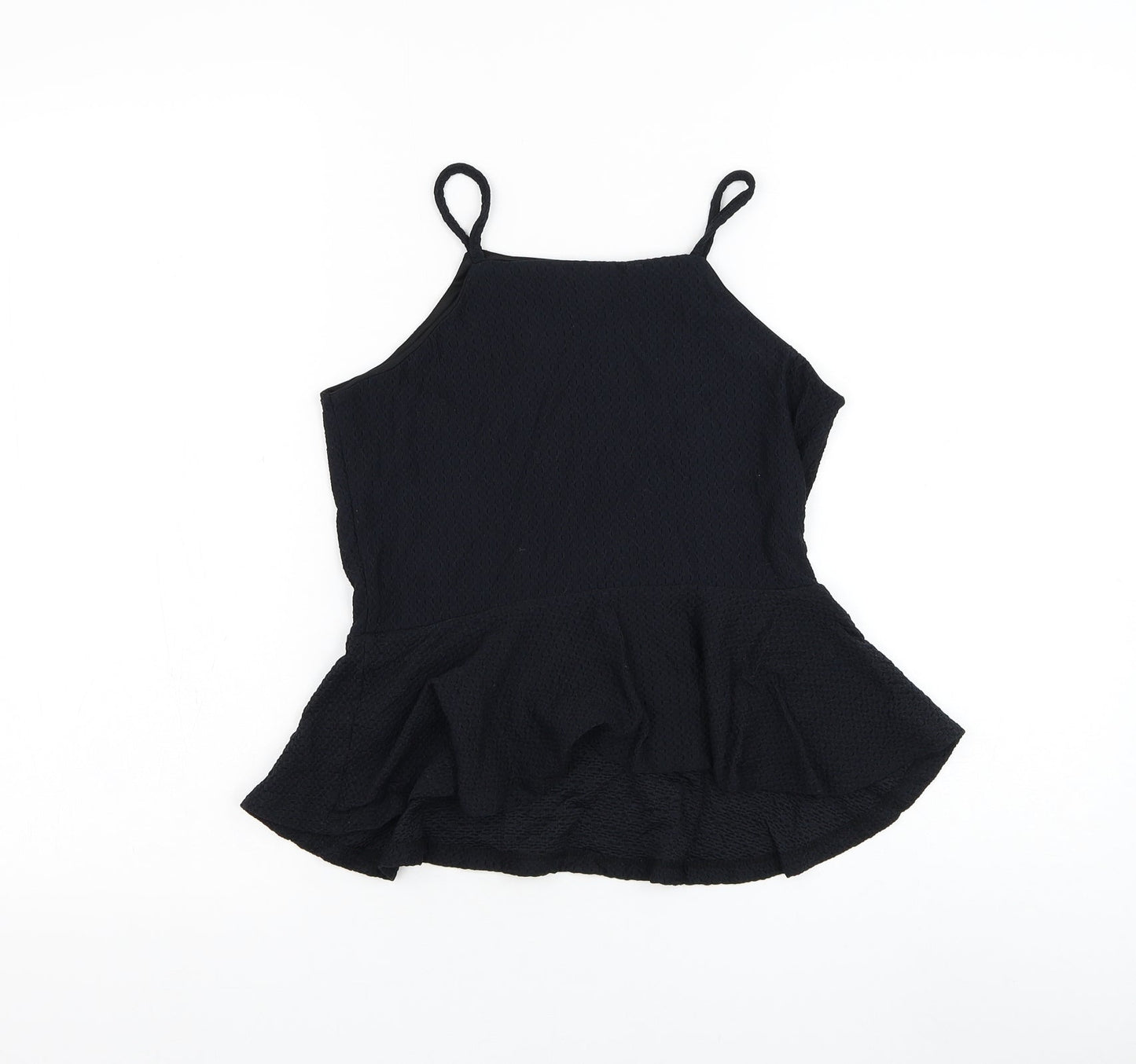Womens UK Size 10 Topshop Black Basic Tank