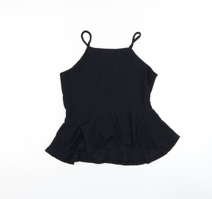 Womens UK Size 10 Topshop Black Basic Tank