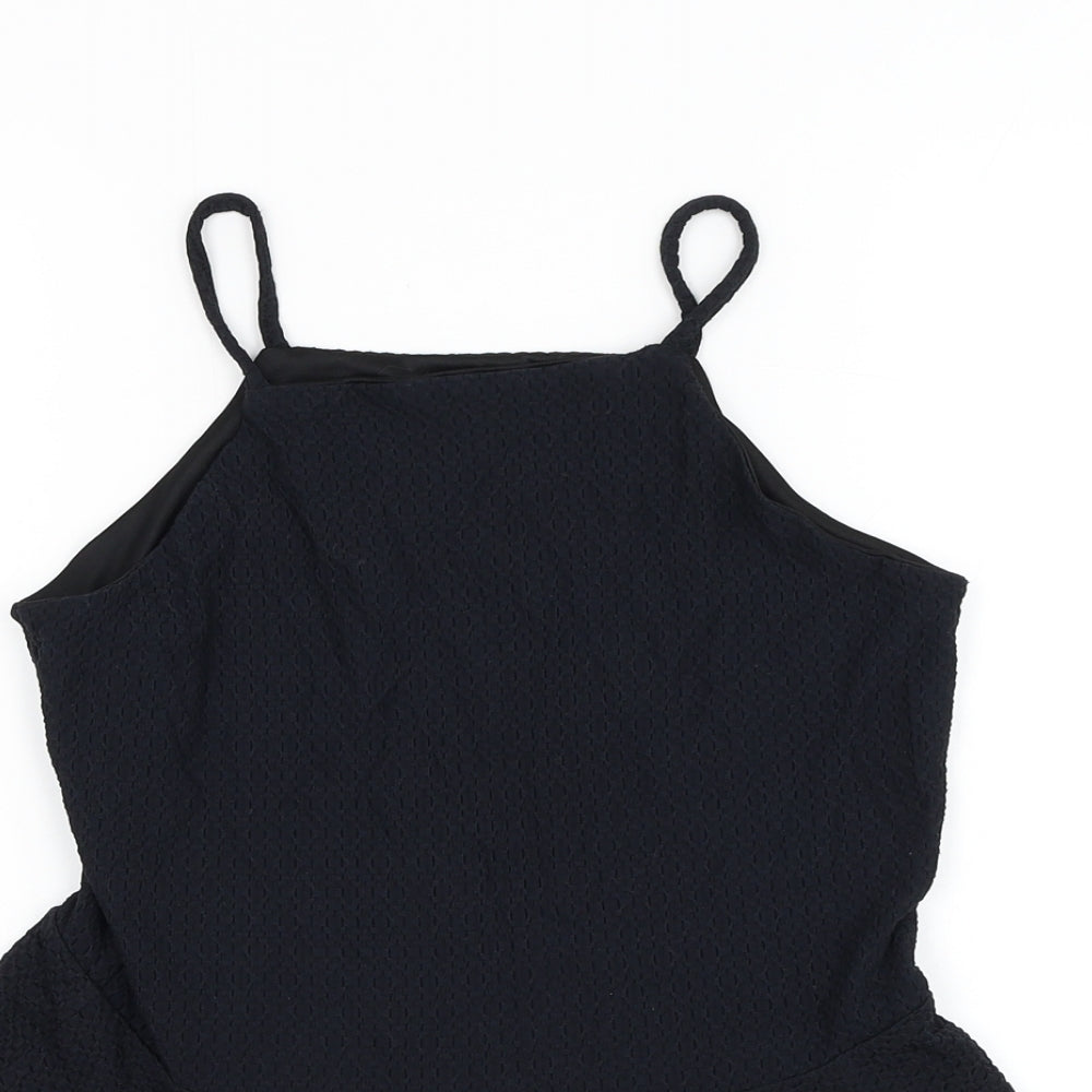 Womens UK Size 10 Topshop Black Basic Tank
