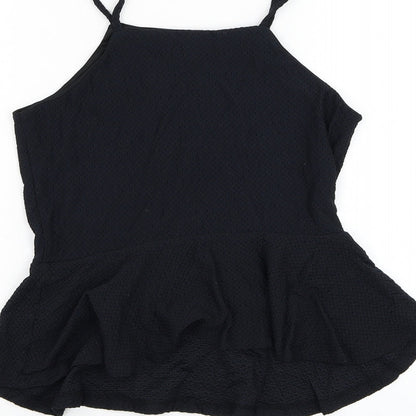 Womens UK Size 10 Topshop Black Basic Tank