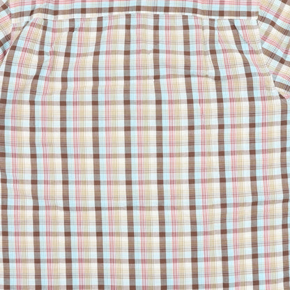 UrbanSpirit Mens White Check Cotton Button-Up Size XL Collared Button