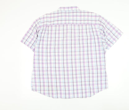 UrbanSpirit Mens White Check Cotton Button-Up Size XL Collared Button