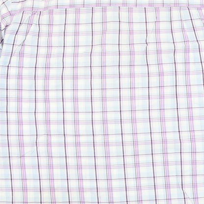 UrbanSpirit Mens White Check Cotton Button-Up Size XL Collared Button