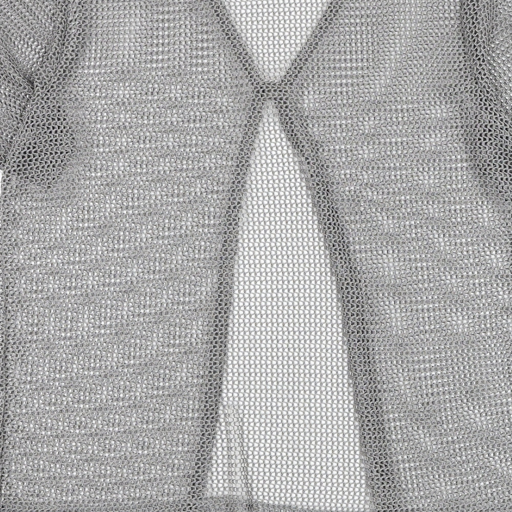 Faber Womens Grey Round Neck Polyester Cardigan Jumper Size L