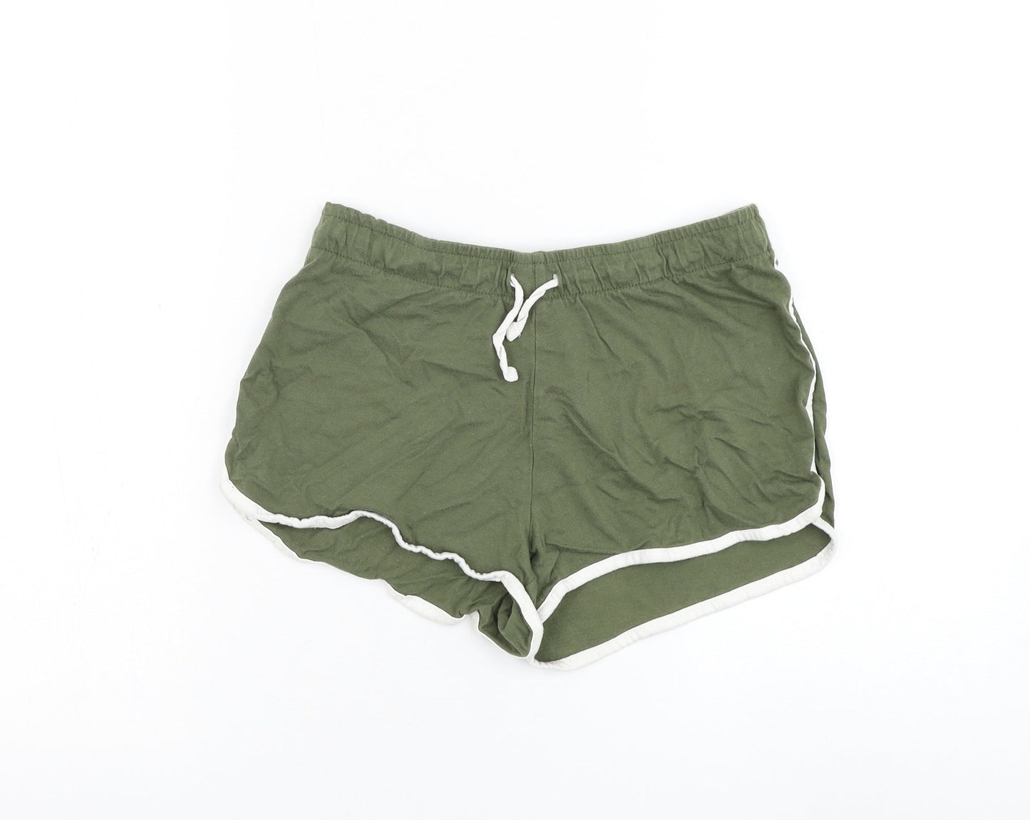 Primark Womens Green Cotton Sweat Shorts Size 6 L3 in Regular