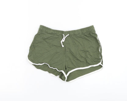 Primark Womens Green Cotton Sweat Shorts Size 6 L3 in Regular