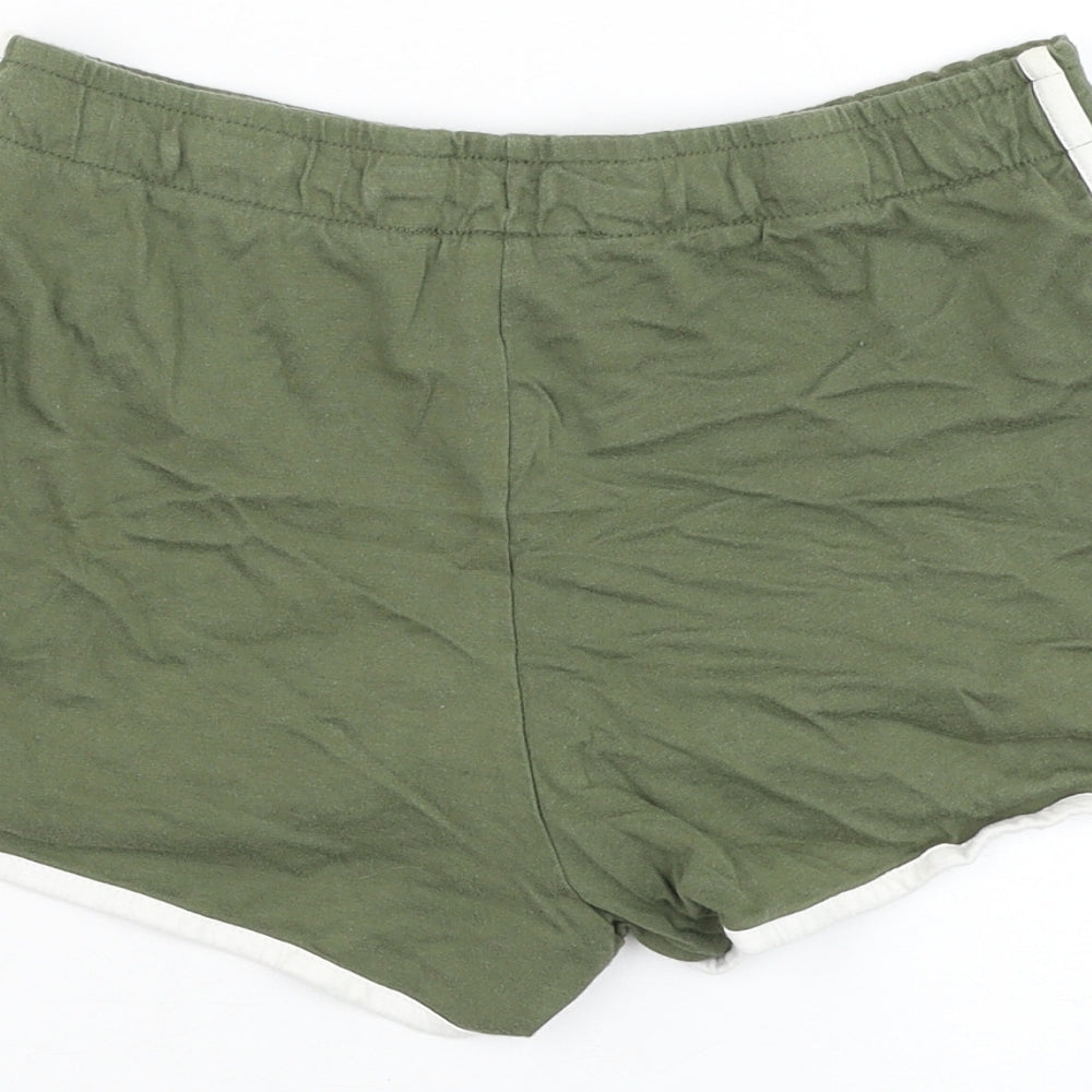 Primark Womens Green Cotton Sweat Shorts Size 6 L3 in Regular