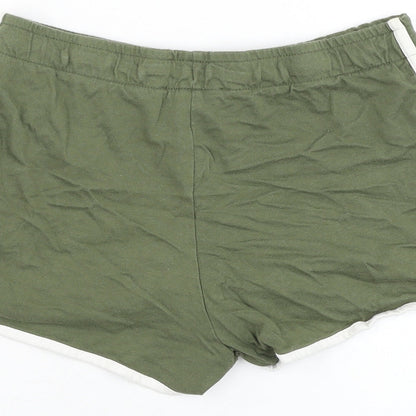 Primark Womens Green Cotton Sweat Shorts Size 6 L3 in Regular