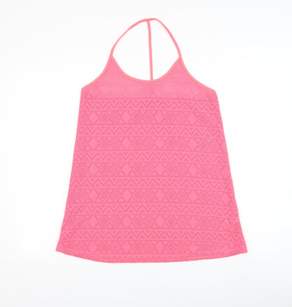 Womens UK Size 12 Resort Pink Basic Tank