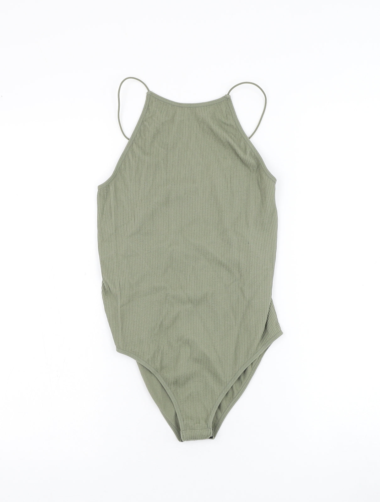 Primark Womens Green Nylon Bodysuit One-Piece Size S Hook & Loop