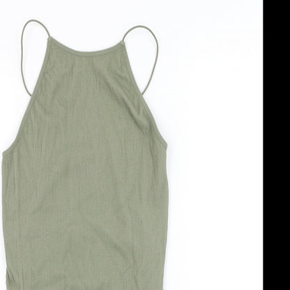 Primark Womens Green Nylon Bodysuit One-Piece Size S Hook & Loop