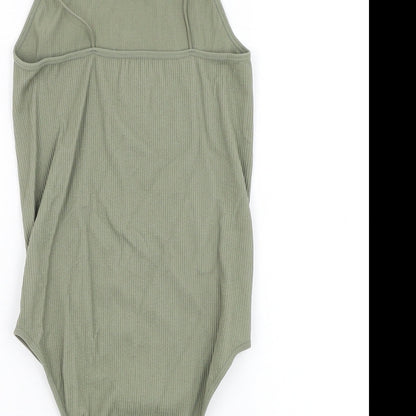 Primark Womens Green Nylon Bodysuit One-Piece Size S Hook & Loop
