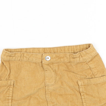 Peacocks Girls Brown Cotton A-Line Skirt Size 4-5 Years Regular Pull On